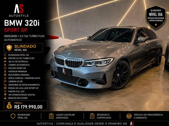 BMW 320i 2.0 16V TURBO GASOLINA SPORT GP AUTOMÁTICO BMW 320i 2.0 16V TURBO GASOLINA SPORT GP AUTOMÁTICO